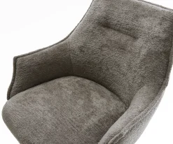BarstuhlAlja-Flex Bouclé Soft Schlamm Freischwinger Flach Edelstahl Silberfarben Taschenfederkern Sofort versandfertig