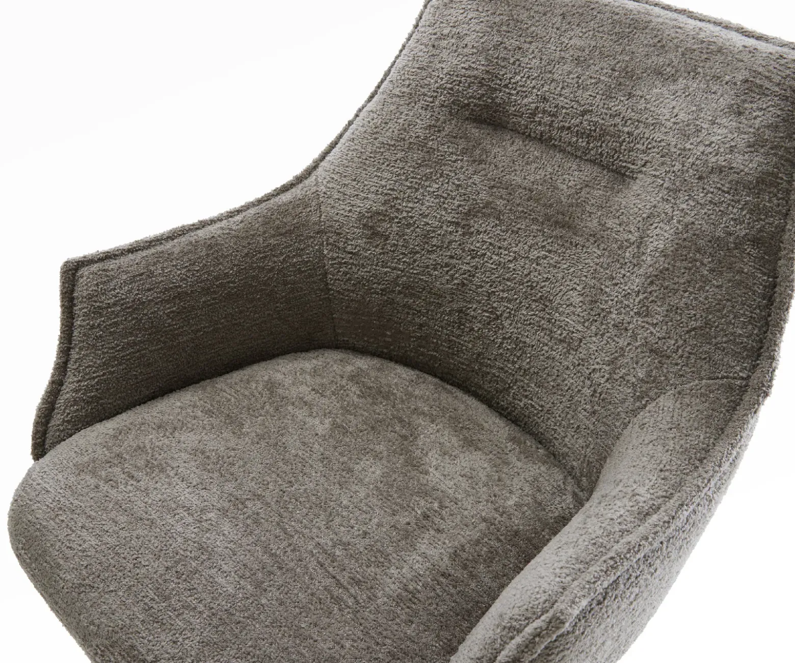 BarstuhlAlja-Flex Bouclé Soft Schlamm Freischwinger Flach Edelstahl Silberfarben Taschenfederkern Sofort versandfertig