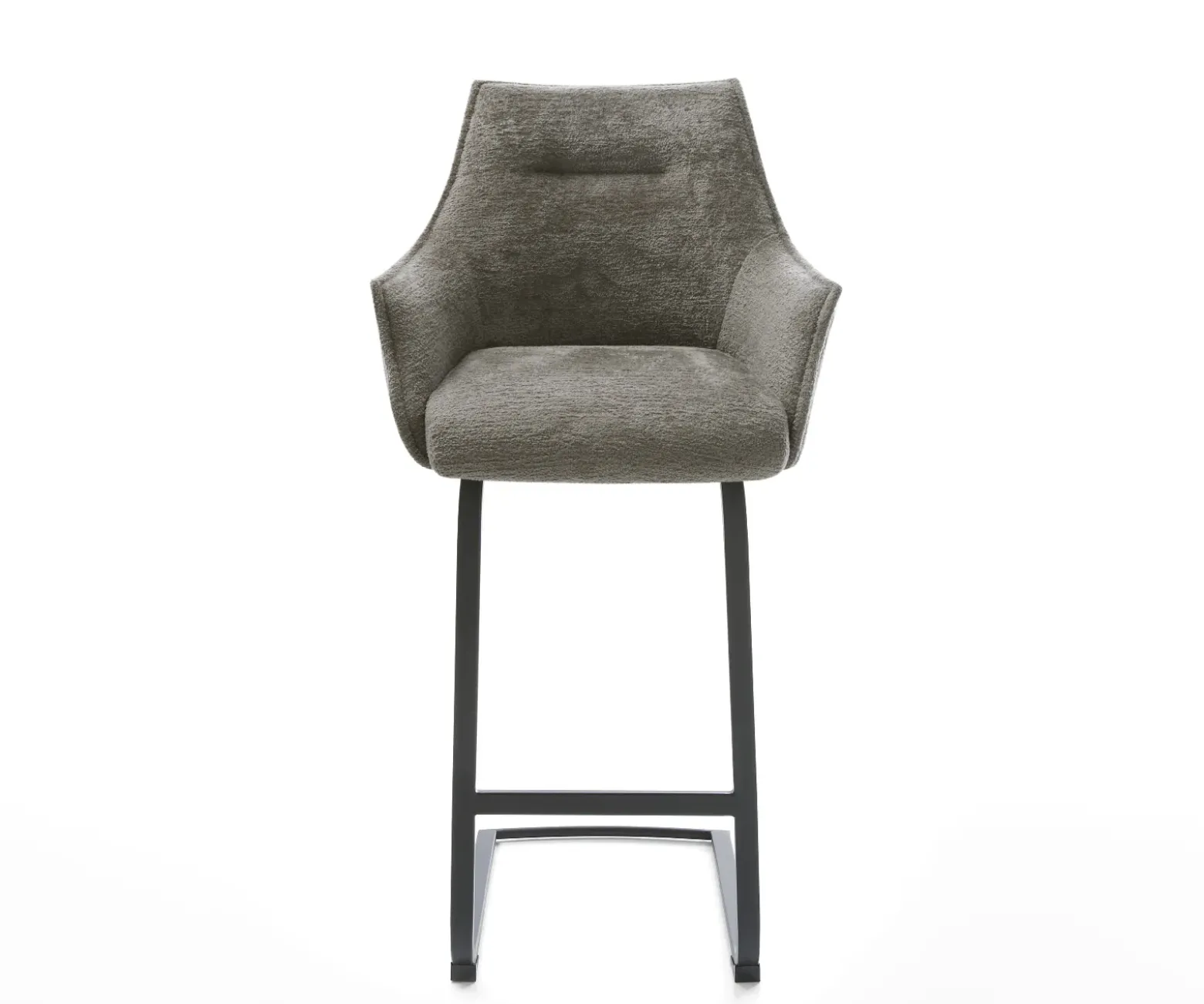 BarstuhlAlja-Flex Bouclé Soft Schlamm Freischwinger Flach Metall Schwarz Taschenfederkern Sofort versandfertig