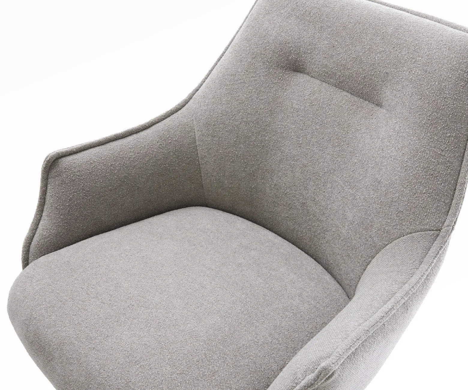BarstuhlAlja-Flex Strukturstoff Soft Grau Freischwinger Flach Edelstahl Silberfarben Taschenfederkern Sofort versandfertig
