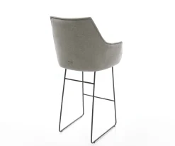 BarstuhlAlja-Flex Strukturstoff Soft Grau Kufengestell Metall Schwarz Taschenfederkern Sofort versandfertig