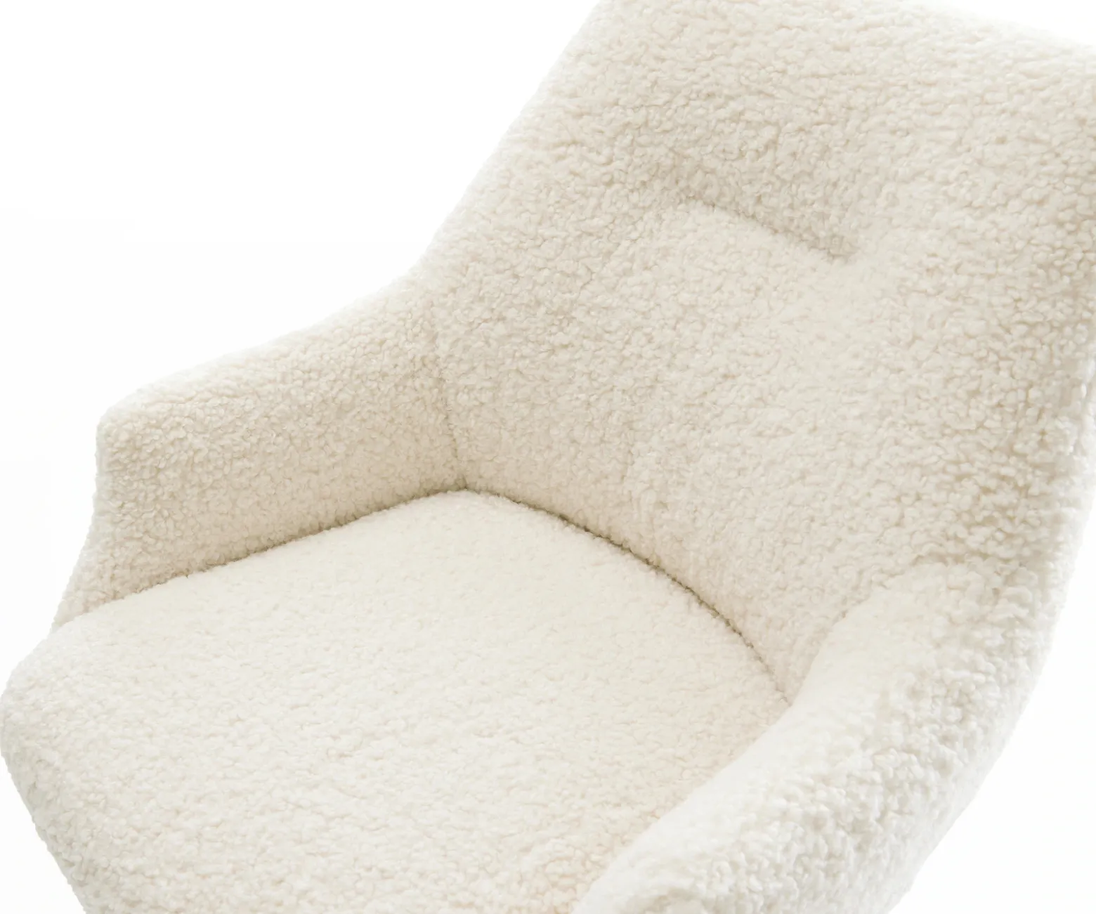BarstuhlAlja-Flex Teddystoff Beige Freischwinger Flach Metall Schwarz Taschenfederkern Sofort versandfertig