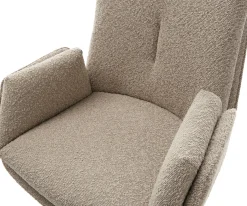 BarstuhlClea-Flex Bouclé Schlamm Freischwinger Flach Metall Schwarz Sofort versandfertig