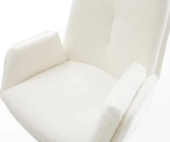 BarstuhlClea-Flex Bouclé Soft Beige Drehfuß höhenverstellbar Edelstahl Silberfarben Sofort versandfertig