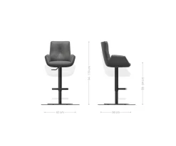 BarstuhlClea-Flex Bouclé Soft Beige Drehfuß höhenverstellbar Edelstahl Silberfarben Sofort versandfertig