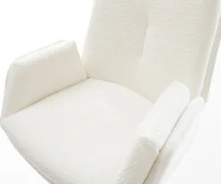 BarstuhlClea-Flex Bouclé Soft Beige Drehfuß höhenverstellbar Metall Titanfarben Sofort versandfertig