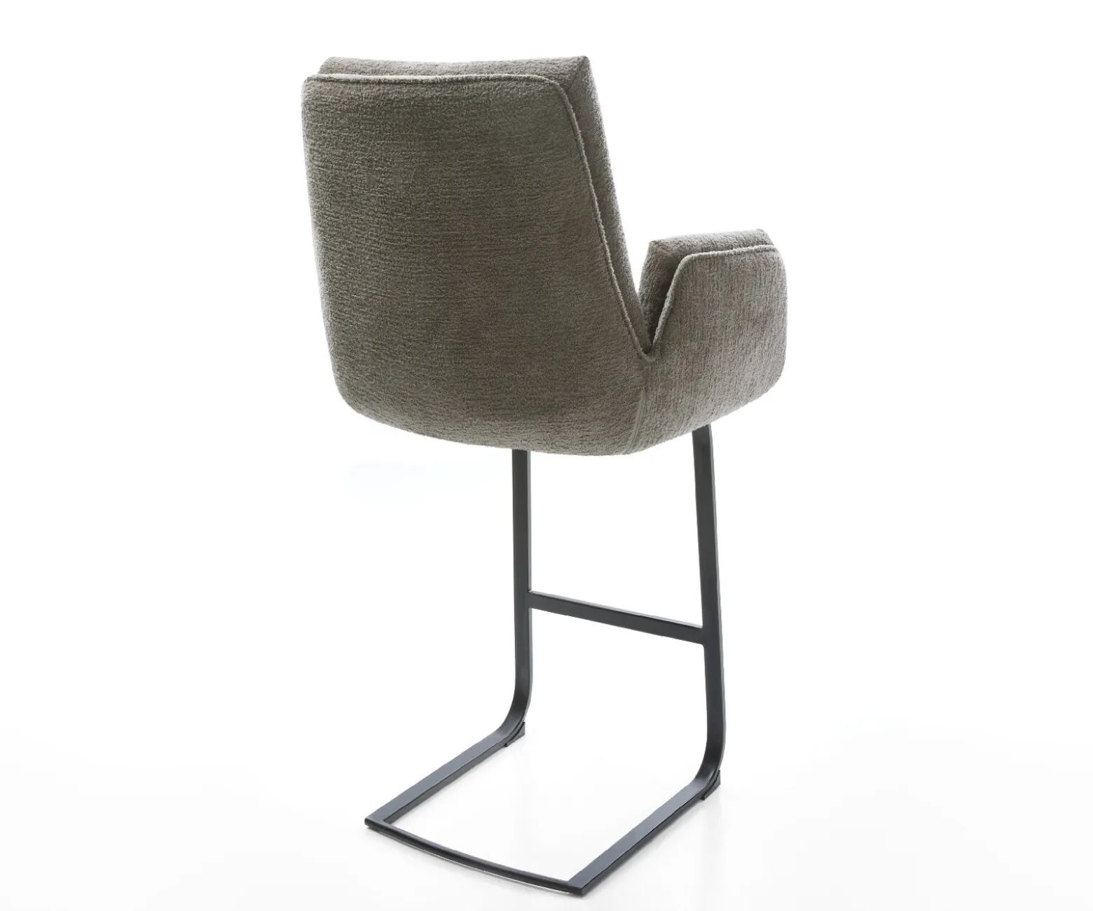 BarstuhlClea-Flex Bouclé Soft Schlamm Freischwinger Flach Metall Schwarz Sofort versandfertig