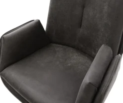 BarstuhlClea-Flex Mikrofaser Anthrazit Vintage Drehfuß höhenverstellbar Metall Titanfarben Sofort versandfertig