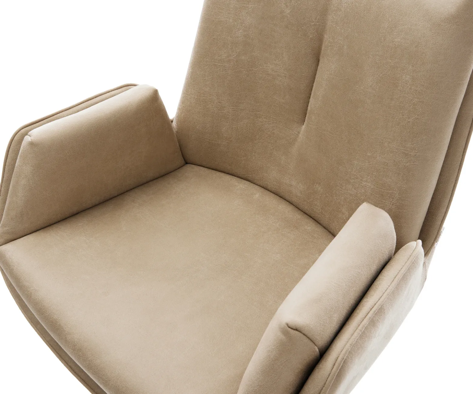 BarstuhlClea-Flex Mikrofaser Beige Vintage Drehfuß höhenverstellbar Metall Titanfarben Sofort versandfertig