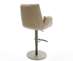 BarstuhlClea-Flex Mikrofaser Beige Vintage Drehfuß höhenverstellbar Metall Titanfarben Sofort versandfertig
