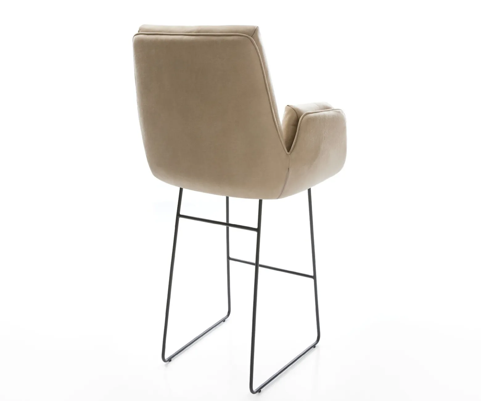 BarstuhlClea-Flex Mikrofaser Beige Vintage Kufengestell Metall Schwarz Sofort versandfertig