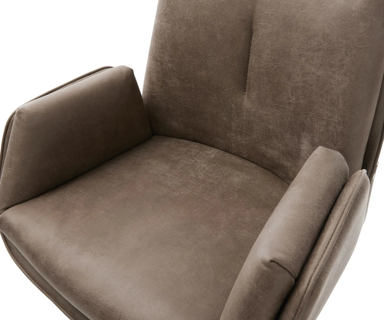 BarstuhlClea-Flex Mikrofaser Taupe Vintage Drehfuß höhenverstellbar Metall Titanfarben Sofort versandfertig