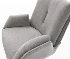 BarstuhlClea-Flex Strukturstoff Soft Grau Freischwinger Flach Metall Taschenfederkern Sofort versandfertig