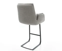 BarstuhlClea-Flex Strukturstoff Soft Grau Freischwinger Flach Metall Taschenfederkern Sofort versandfertig