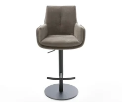 BarstuhlClea-Flex Strukturstoff Soft Taupe Drehfuß höhenverstellbar Metall Schwarz Sofort versandfertig