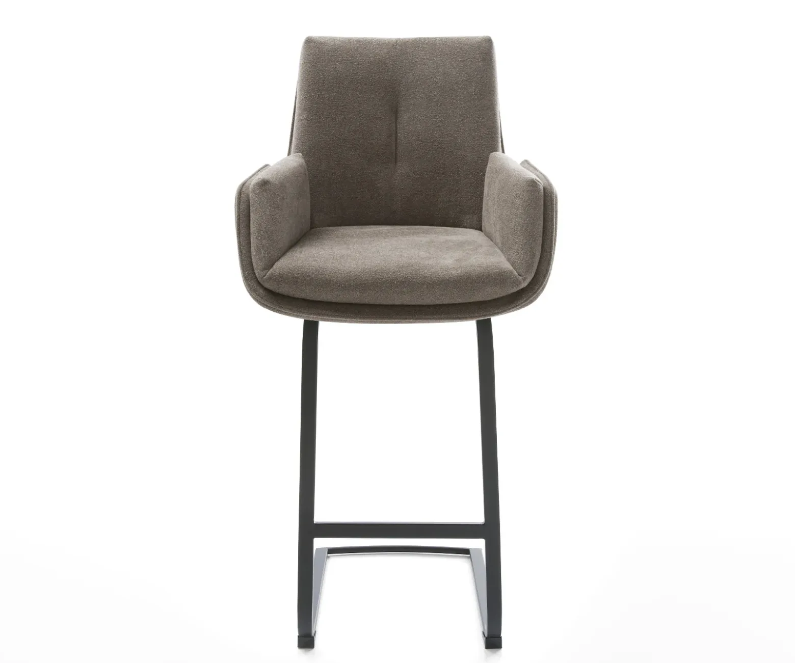 BarstuhlClea-Flex Strukturstoff Soft Taupe Freischwinger Flach Metall Schwarz Sofort versandfertig