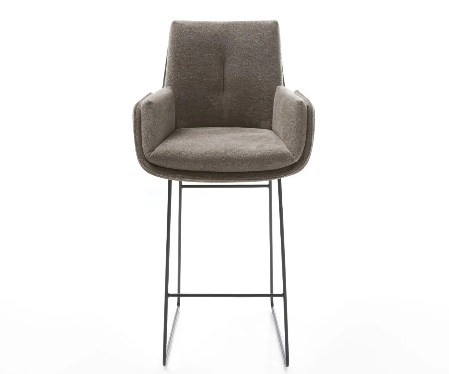 BarstuhlClea-Flex Strukturstoff Soft Taupe Kufengestell Metall Schwarz Sofort versandfertig