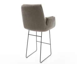 BarstuhlClea-Flex Strukturstoff Soft Taupe Kufengestell Metall Schwarz Sofort versandfertig