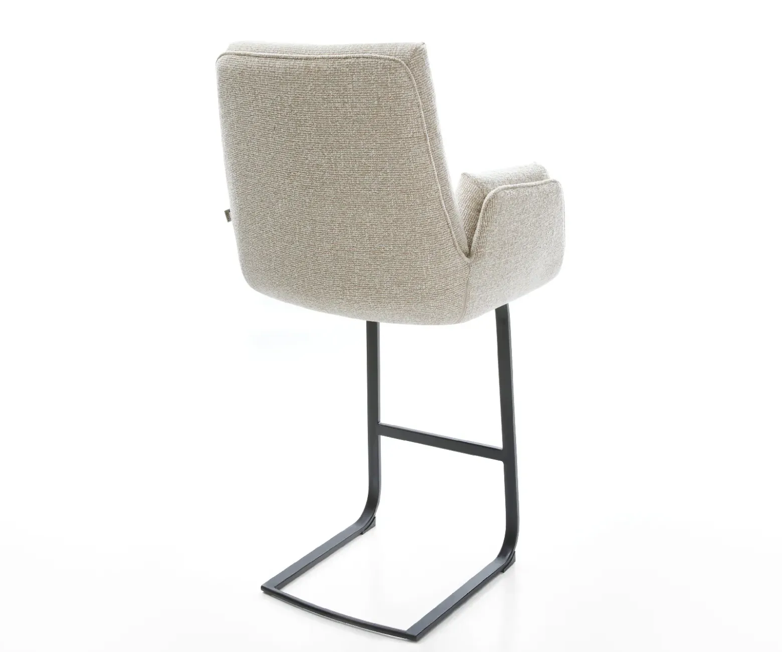 BarstuhlClea-Flex Webstoff Soft Beige Freischwinger Flach Metall Schwarz Sofort versandfertig
