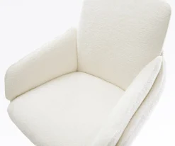 BarstuhlLuan-Flex Bouclé Soft Beige Freischwinger Flach Edelstahl Silberfarben Sofort versandfertig