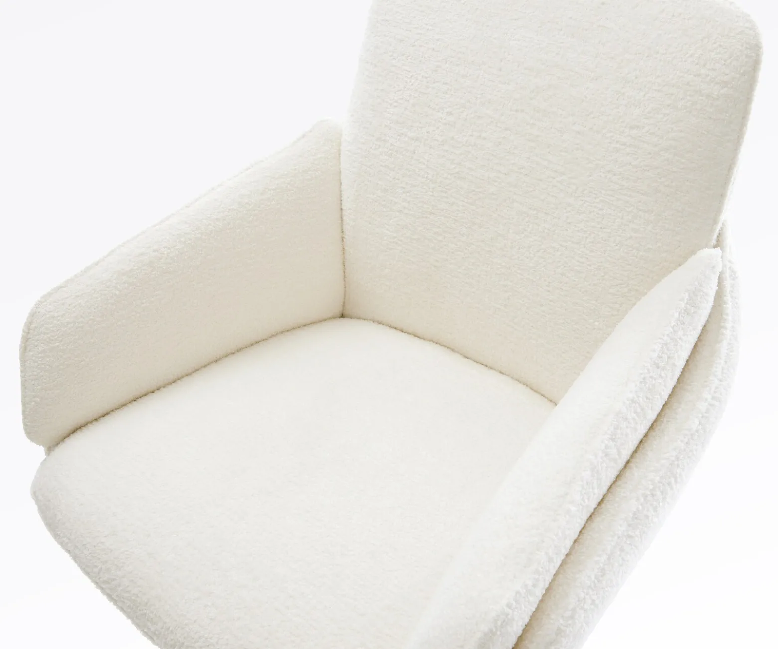 BarstuhlLuan-Flex Bouclé Soft Beige Freischwinger Flach Edelstahl Silberfarben Sofort versandfertig
