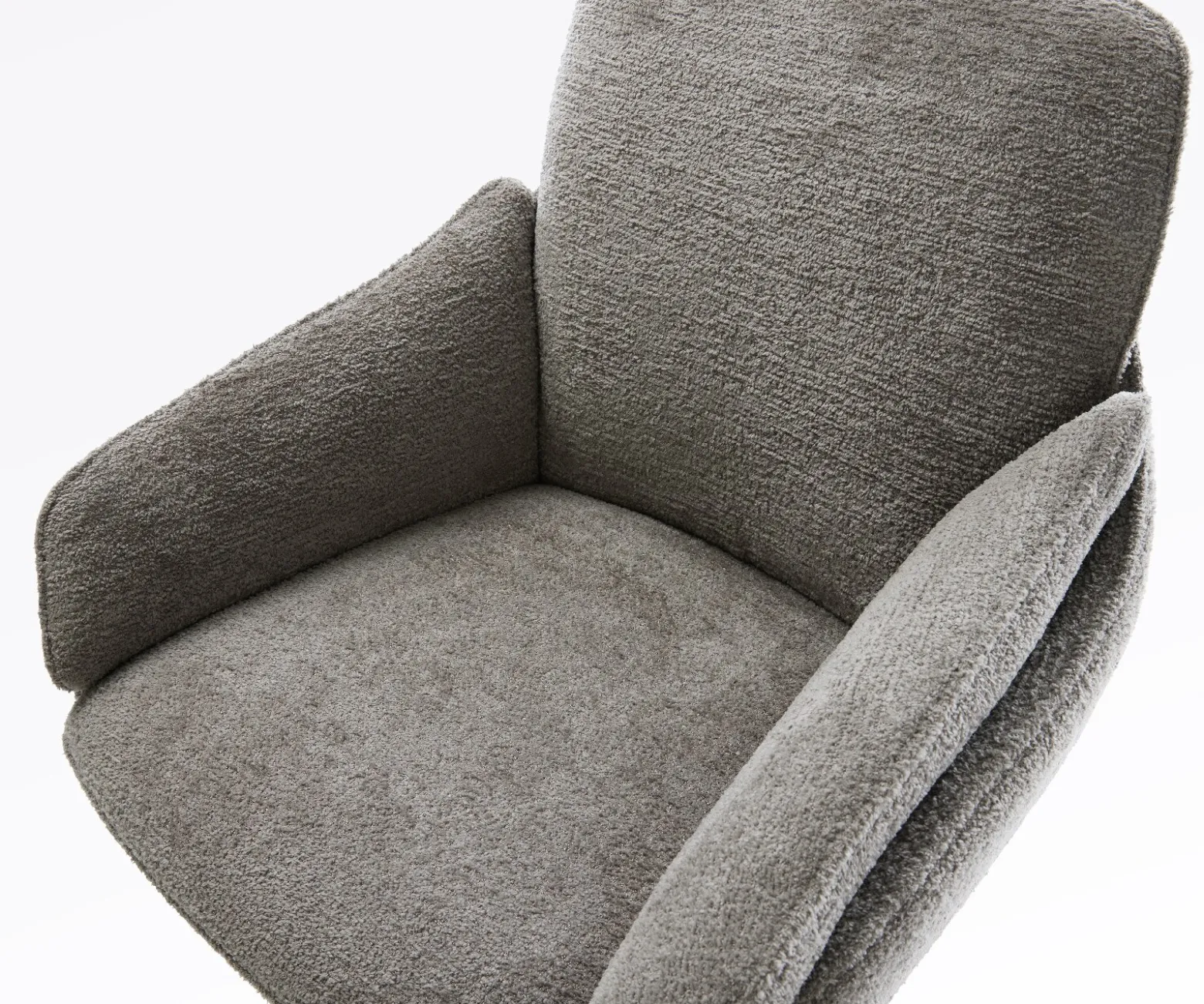BarstuhlLuan-Flex Bouclé Soft Schlamm Freischwinger Flach Edelstahl Silberfarben Sofort versandfertig