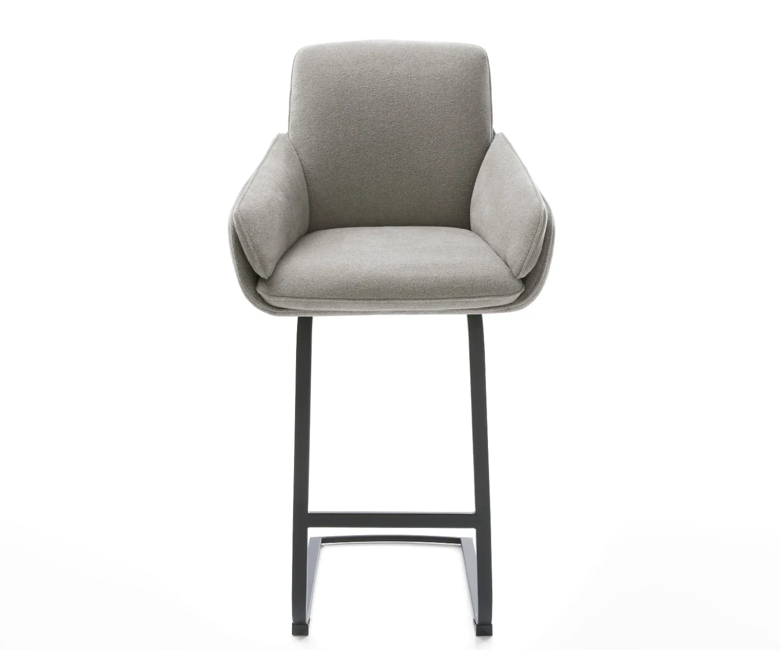 BarstuhlLuan-Flex Strukturstoff Soft Grau Freischwinger Flach Metall Schwarz Sofort versandfertig