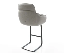 BarstuhlLuan-Flex Strukturstoff Soft Grau Freischwinger Flach Metall Schwarz Sofort versandfertig