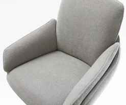 BarstuhlLuan-Flex Strukturstoff Soft Grau Freischwinger Flach Edelstahl Silberfarben Sofort versandfertig