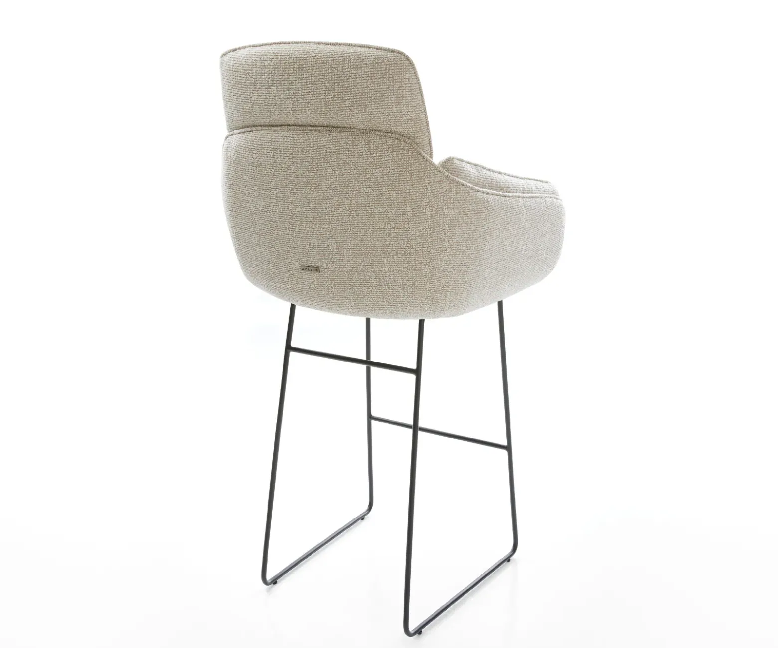 BarstuhlLuan-Flex Webstoff Soft Beige Kufengestell Metall Schwarz Sofort versandfertig
