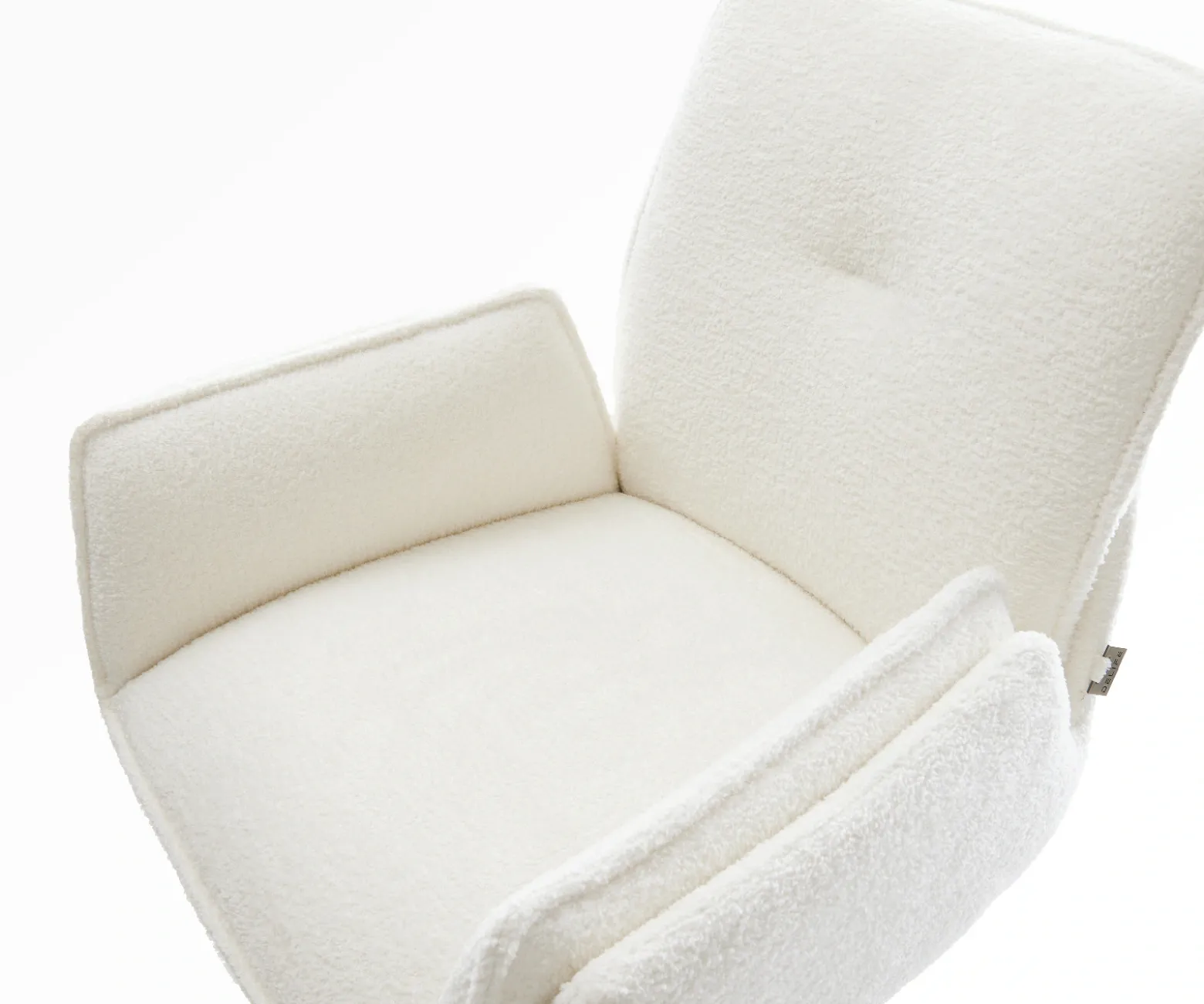 BarstuhlNela-Flex Bouclé Soft Beige Freischwinger Flach Metall Schwarz Sofort versandfertig