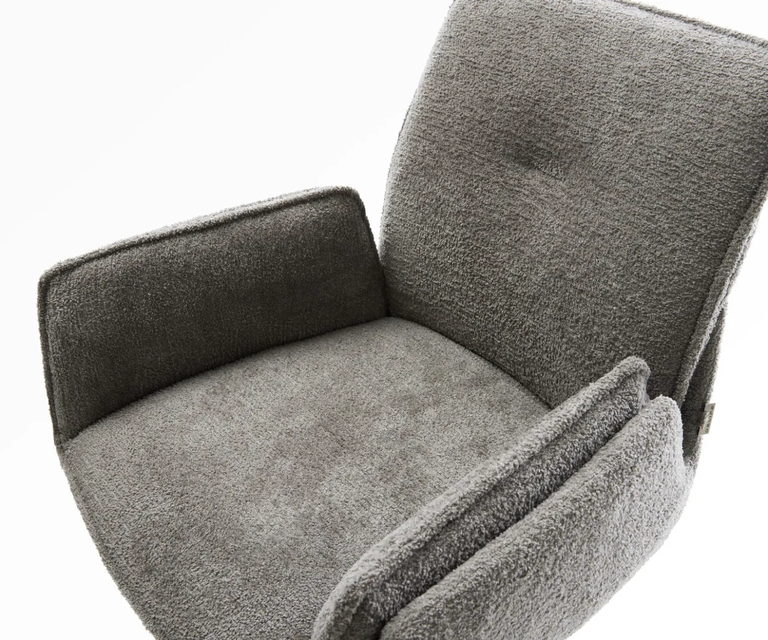 BarstuhlNela-Flex Bouclé Soft Schlamm Freischwinger Flach Metall Schwarz Sofort versandfertig