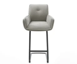 BarstuhlNela-Flex Strukturstoff Soft Grau Freischwinger Flach Metall Schwarz Sofort versandfertig