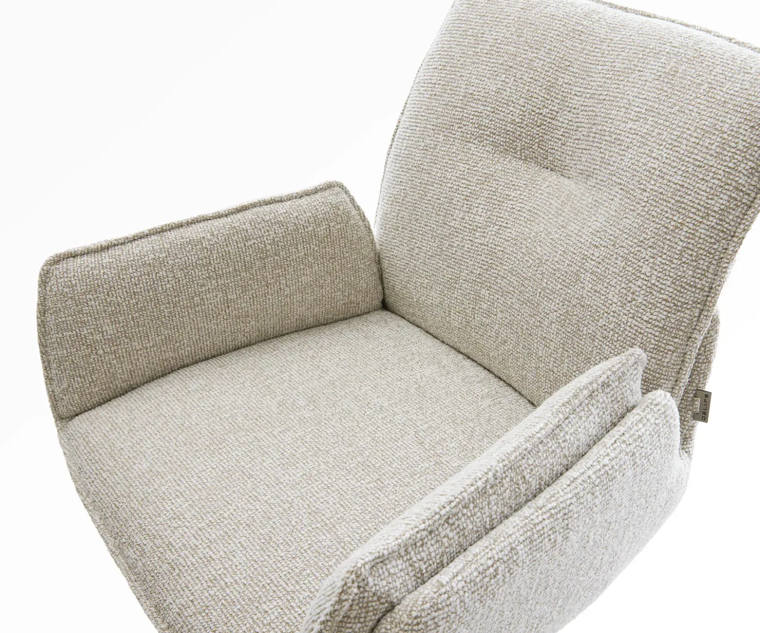 BarstuhlNela-Flex Webstoff Soft Beige Drehfuß höhenverstellbar Metall Schwarz Sofort versandfertig
