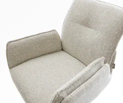 BarstuhlNela-Flex Webstoff Soft Beige Freischwinger Flach Metall Schwarz Sofort versandfertig