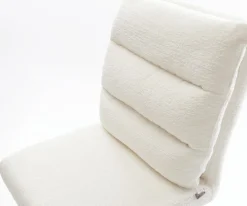 BarstuhlPela-Flex Bouclé Soft Beige Freischwinger Flach Edelstahl Silberfarben Sofort versandfertig