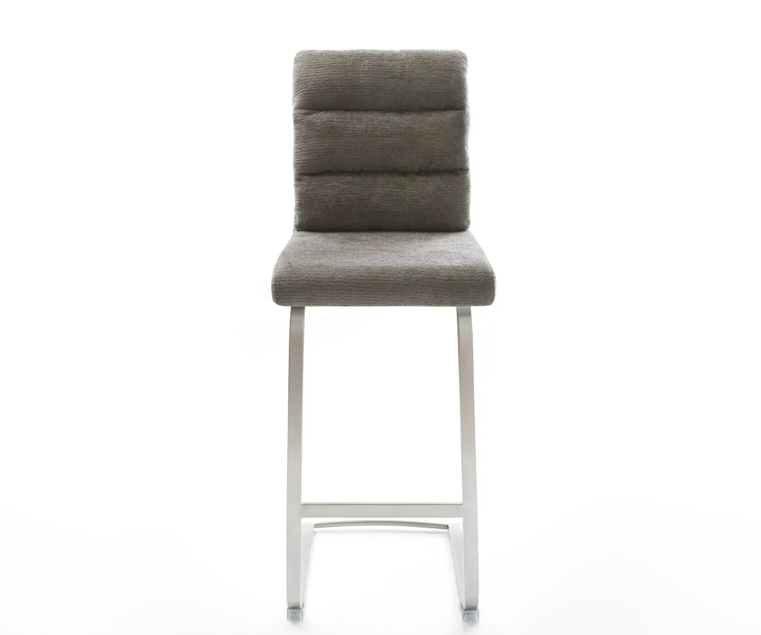BarstuhlPela-Flex Bouclé Soft Schlamm Freischwinger Flach Edelstahl Silberfarben Sofort versandfertig