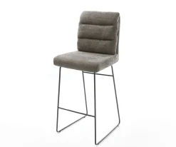BarstuhlPela-Flex Bouclé Soft Schlamm Kufengestell Metall Schwarz Sofort versandfertig