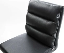 BarstuhlPela-Flex Echt-Leder Schwarz Freischwinger flach Edelstahl Sofort versandfertig