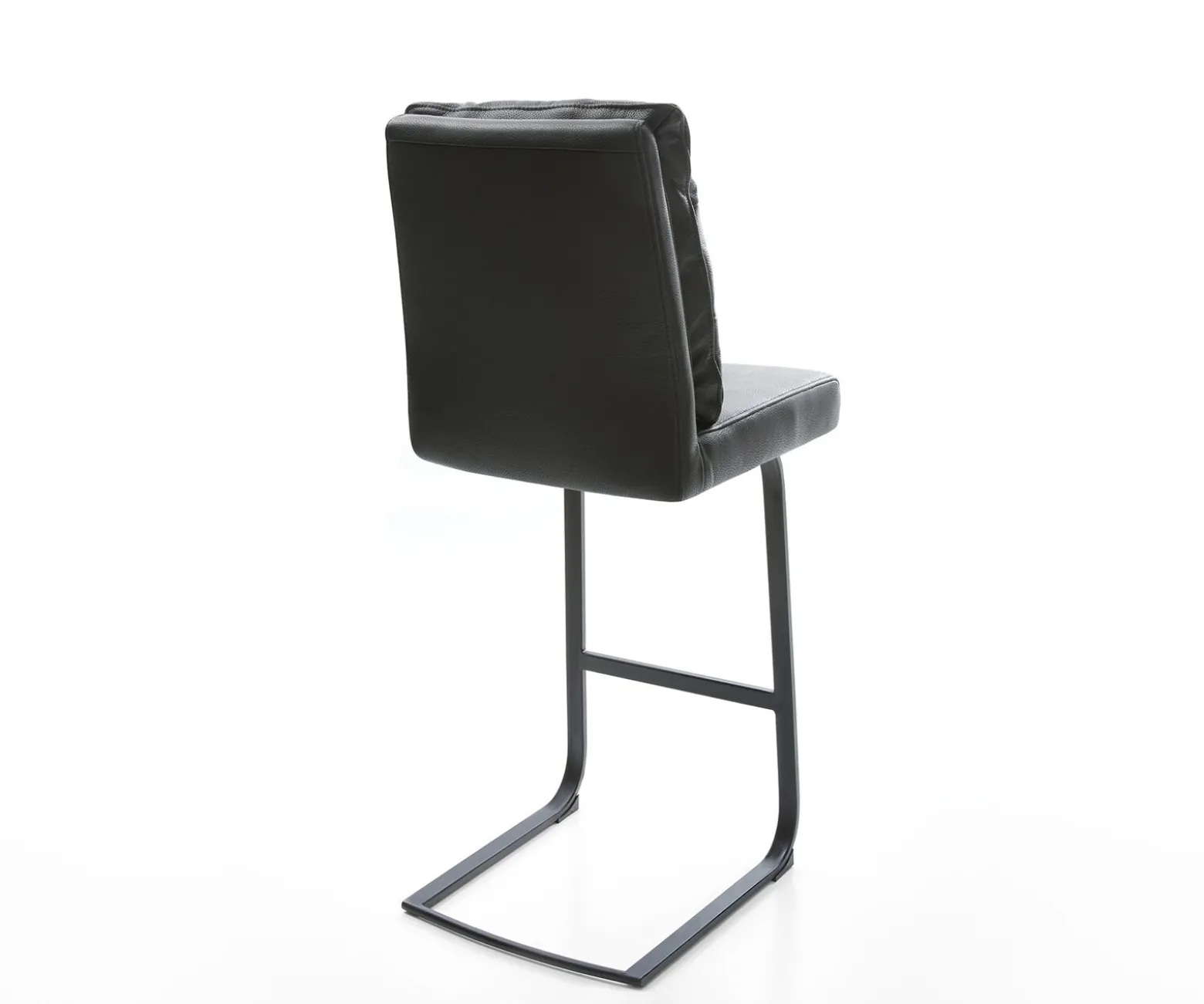 BarstuhlPela-Flex Echt-Leder Schwarz Freischwinger flach Metall Sofort versandfertig