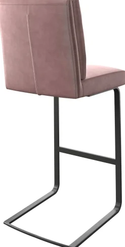 BarstuhlPela-Flex Samt Rosé Freischwinger flach Metall Sofort versandfertig