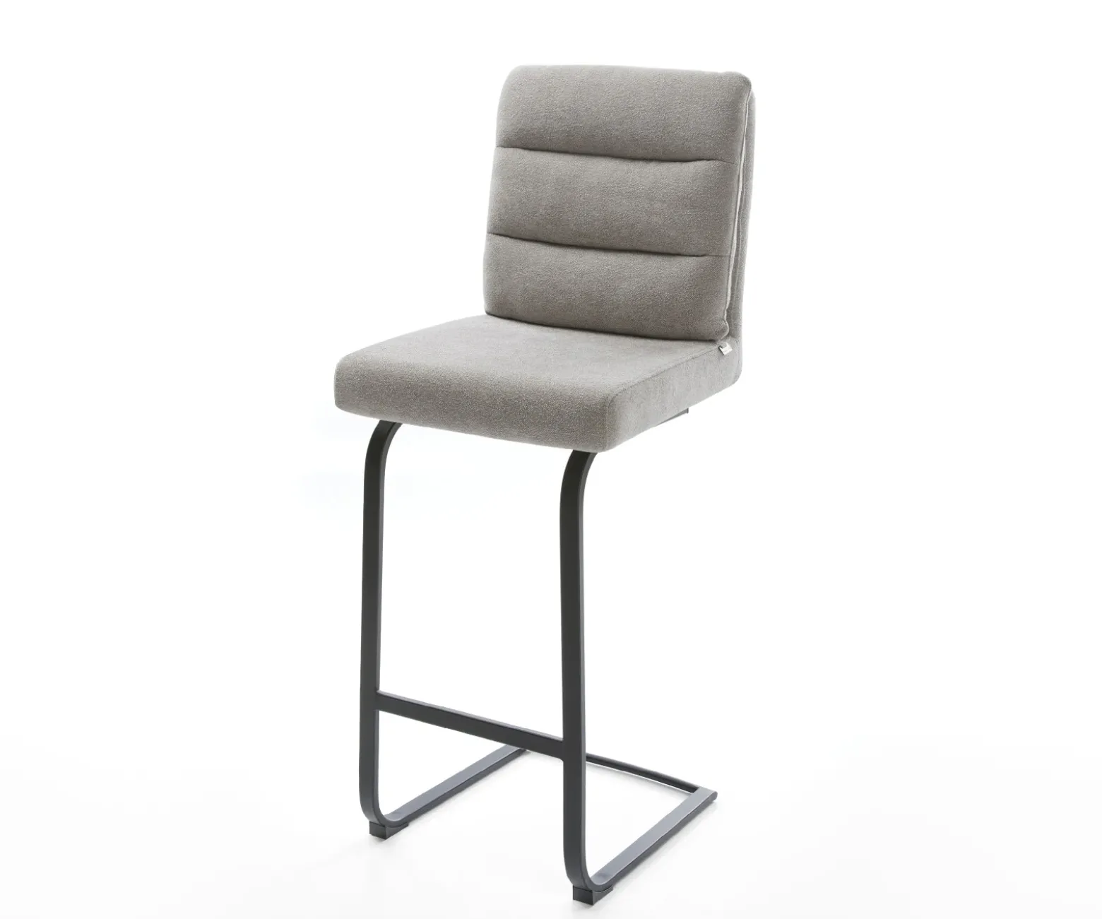 BarstuhlPela-Flex Strukturstoff Soft Grau Freischwinger Flach Metall Schwarz Sofort versandfertig