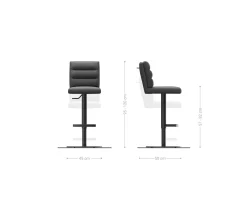 BarstuhlPela-Flex Webstoff Soft Beige Drehfuß höhenverstellbar Metall Schwarz Sofort versandfertig