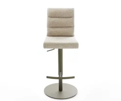 BarstuhlPela-Flex Webstoff Soft Beige Drehfuß höhenverstellbar Metall Titanfarben Sofort versandfertig