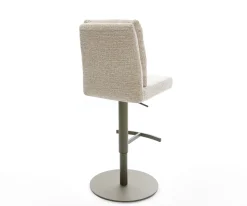 BarstuhlPela-Flex Webstoff Soft Beige Drehfuß höhenverstellbar Metall Titanfarben Sofort versandfertig