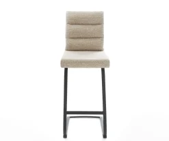 BarstuhlPela-Flex Webstoff Soft Beige Freischwinger Flach Metall Schwarz Sofort versandfertig