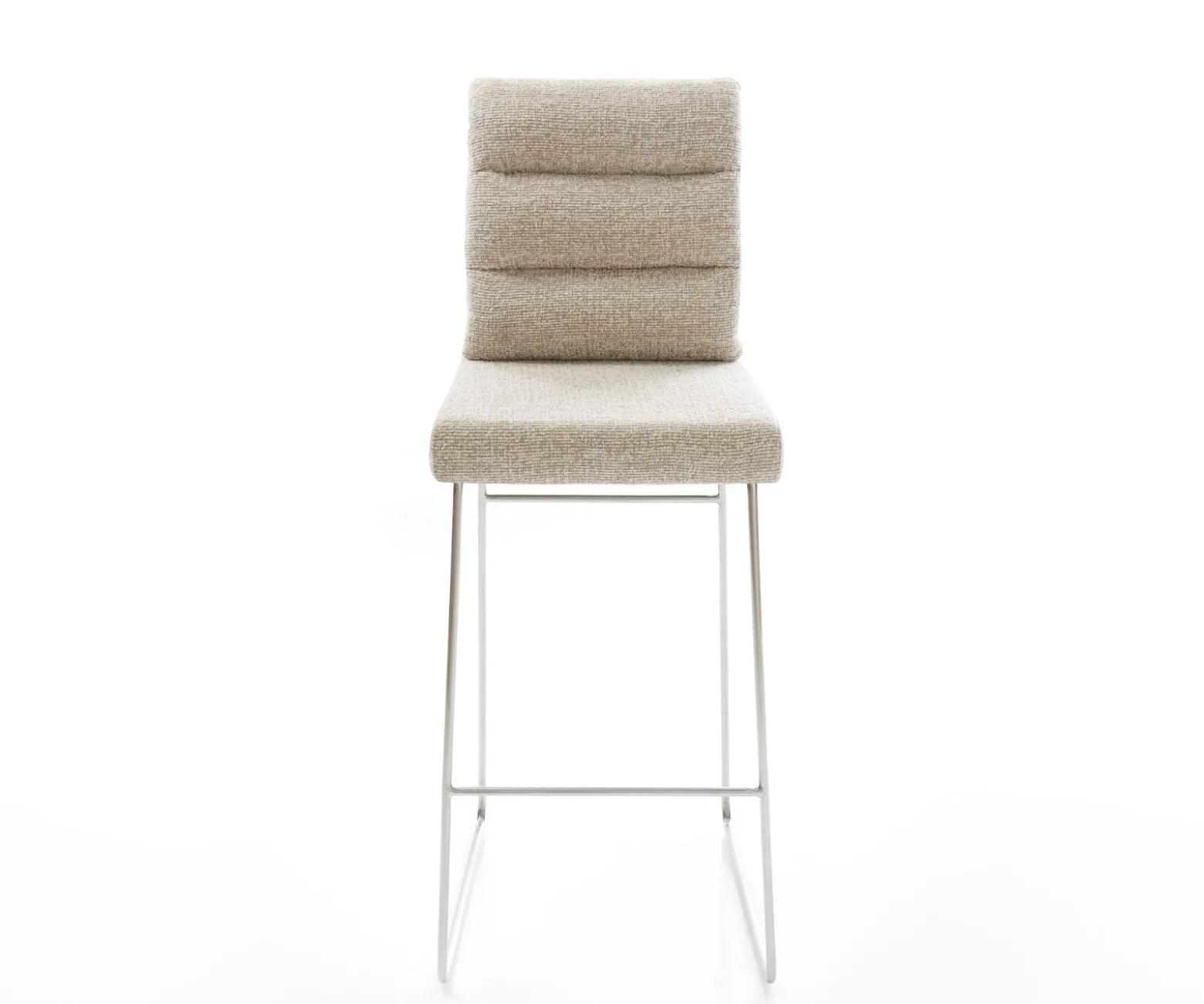 BarstuhlPela-Flex Webstoff Soft Beige Kufengestell Edelstahl Silberfarben Sofort versandfertig
