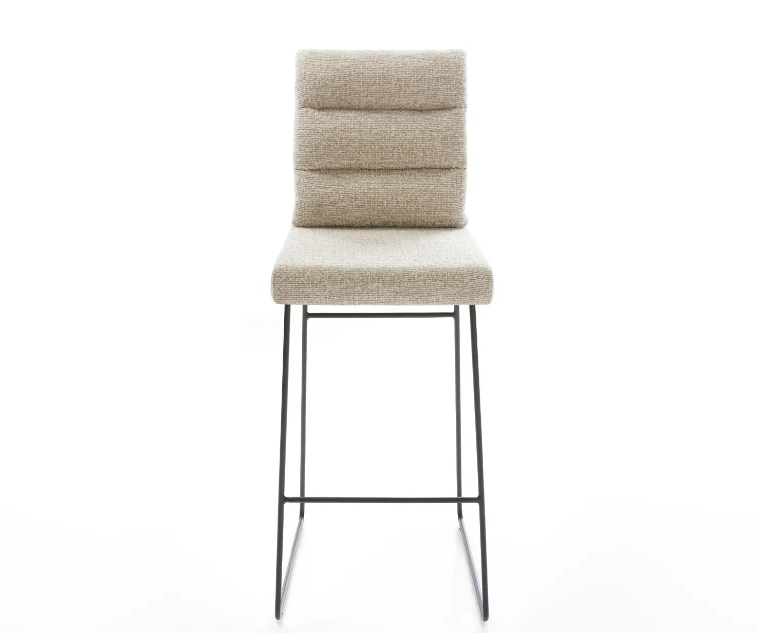 BarstuhlPela-Flex Webstoff Soft Beige Kufengestell Metall Schwarz Sofort versandfertig