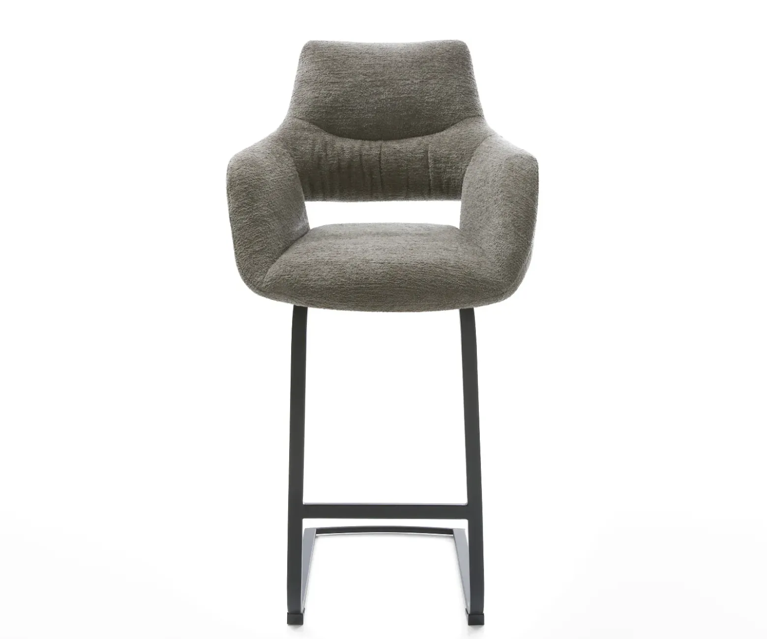 BarstuhlYago-Flex Bouclé Soft Schlamm Freischwinger Flach Metall Schwarz Taschenfederkern Sofort versandfertig