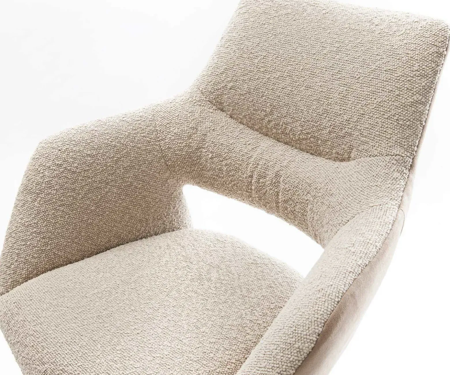 BarstuhlYago-Flex Materialmix Mikrofaser Schlamm / Bouclé Schlamm Kufengestell Metall Schwarz Taschenfederkern Sofort versandfertig